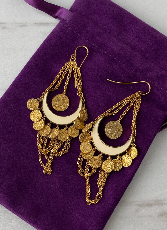 "Layla" 18K Gold Teardrop Earrings - kaftanbling