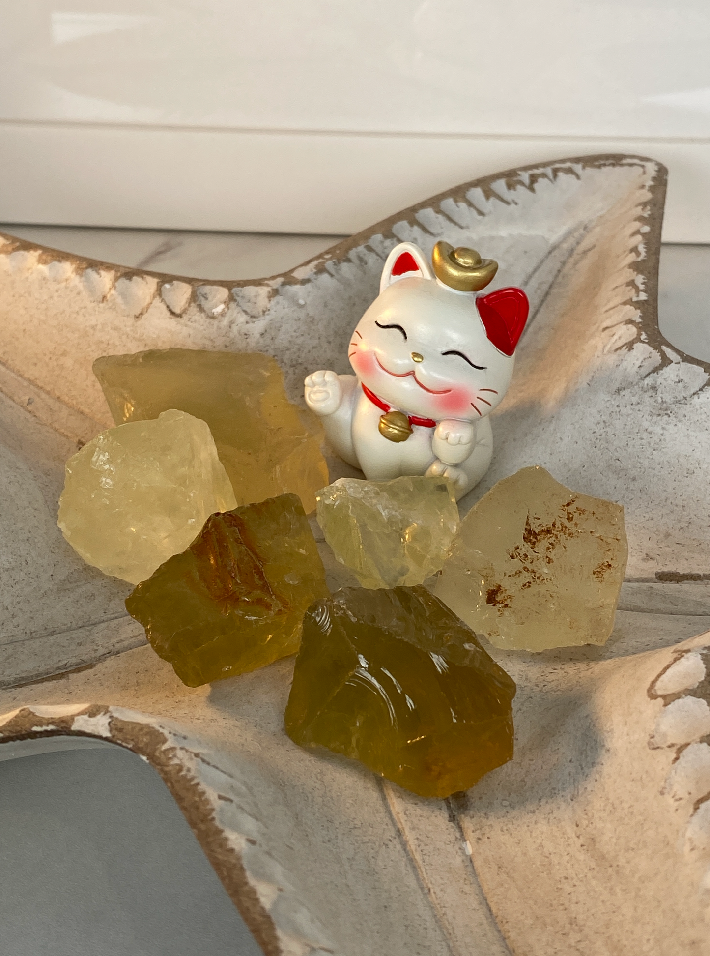 Lucky Cat, Citrine and Starfish Ornament 1 - kaftanbling