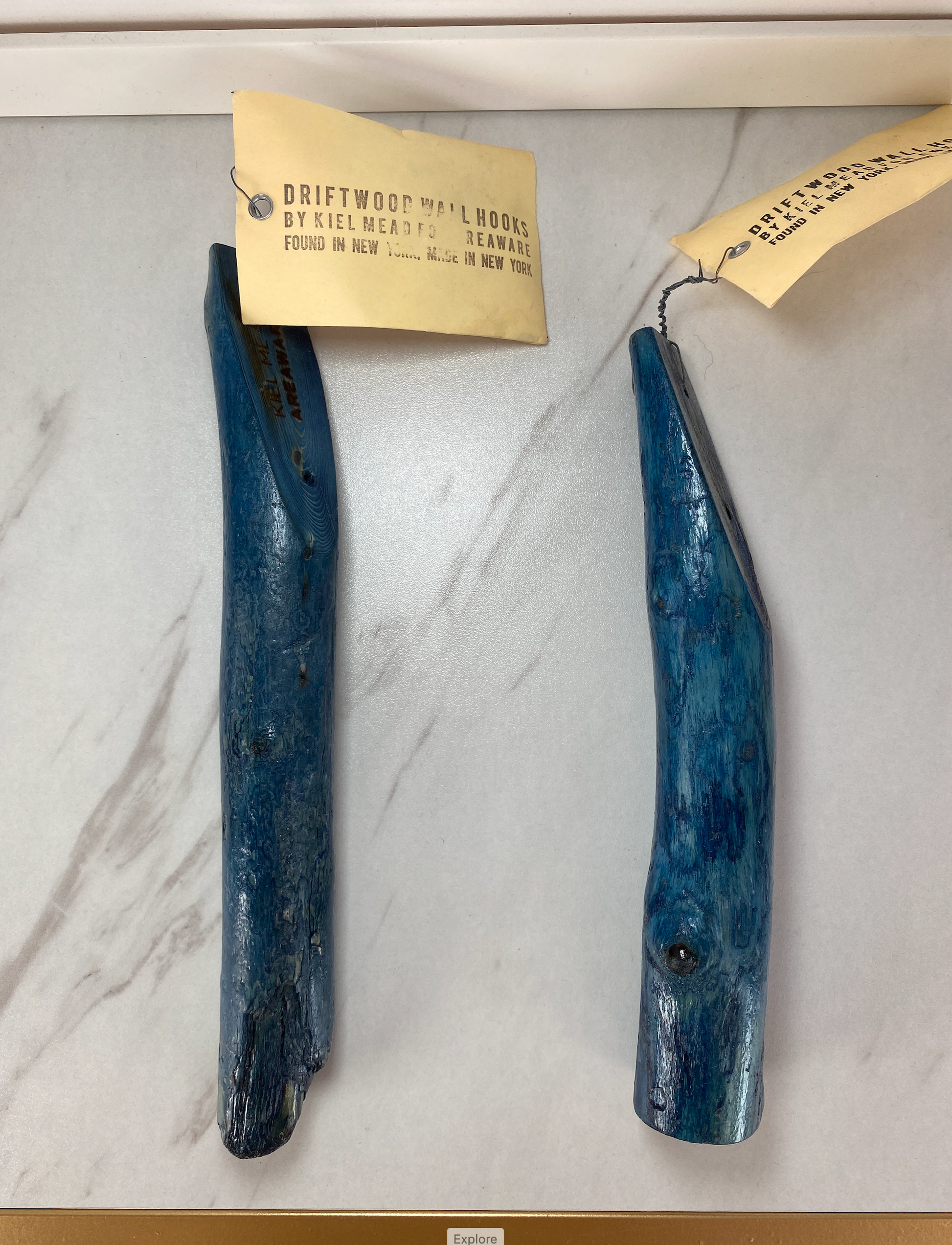 Areaware Kiel Mead Driftwood Wall Hooks Blue - kaftanbling